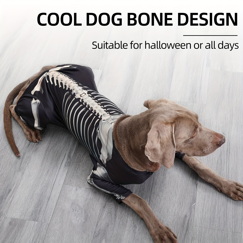 Tuta Scheletro Cane Halloween - Costume Skeleton per Cuccioli e Cani XL-3XL