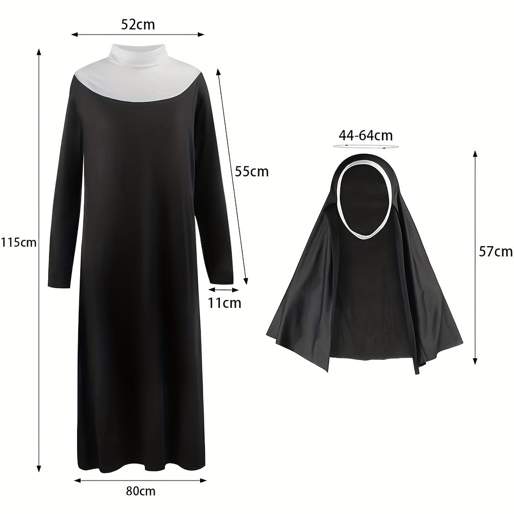 Costume Suora o Sacerdotessa Donna – Abito Elegante per Carnevale Halloween e Party a Tema