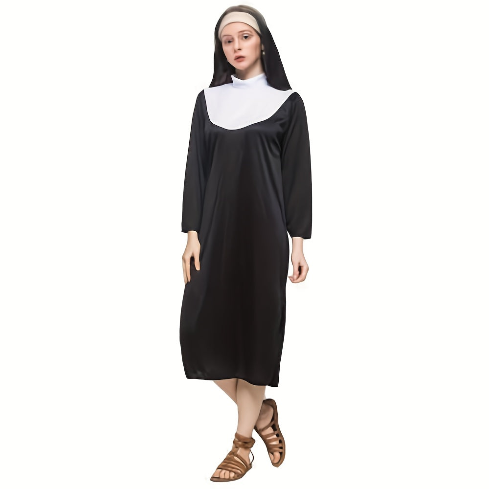 Costume Suora o Sacerdotessa Donna – Abito Elegante per Carnevale Halloween e Party a Tema