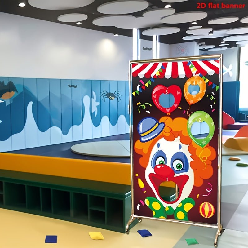 Banner Gioco da Lanciare – Tema Circo con Palloncini e Numeri per Feste e Carnevale