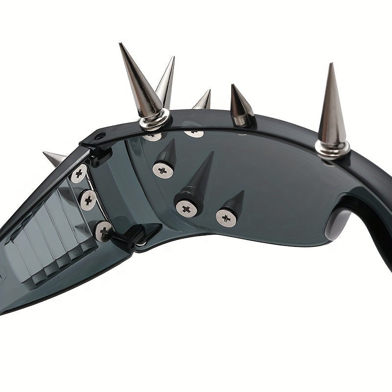 Stylish Rivet Punk Fashion Glasses Party Fashion Glasses for Men & Women Perfect for Outdoor Riding & Halloween Costumes Festival Fashion Glasses