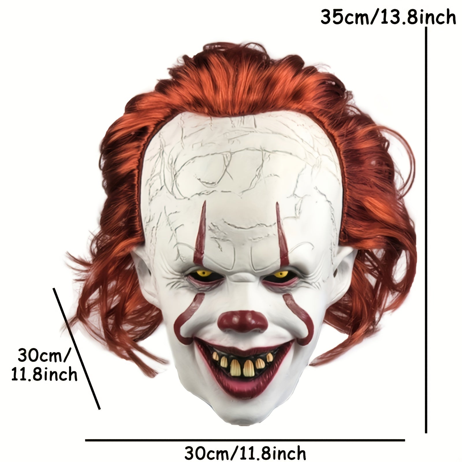 Maschera Clown Rosso Realistica – Costume Adulto in Lattice per Halloween e Feste Horror