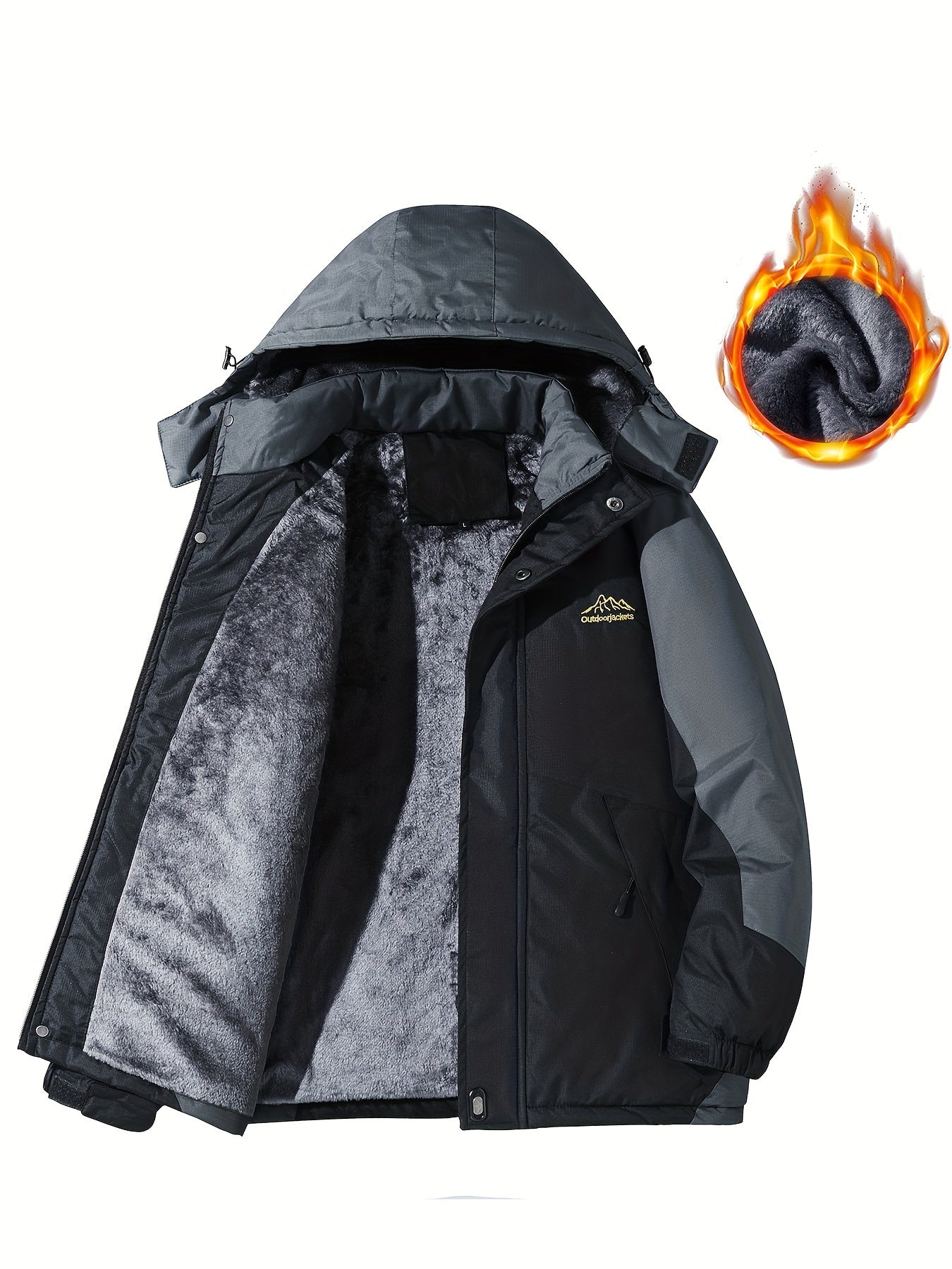 Giacca Outdoor Uomo Invernale - Giubbotto Caldo con Pile Collo Alto