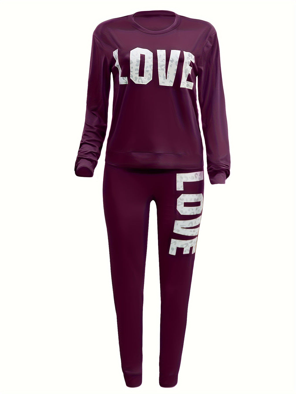 Tuta Sportiva Donna Due Pezzi - Completo Felpa e Pantaloni Stampa Love