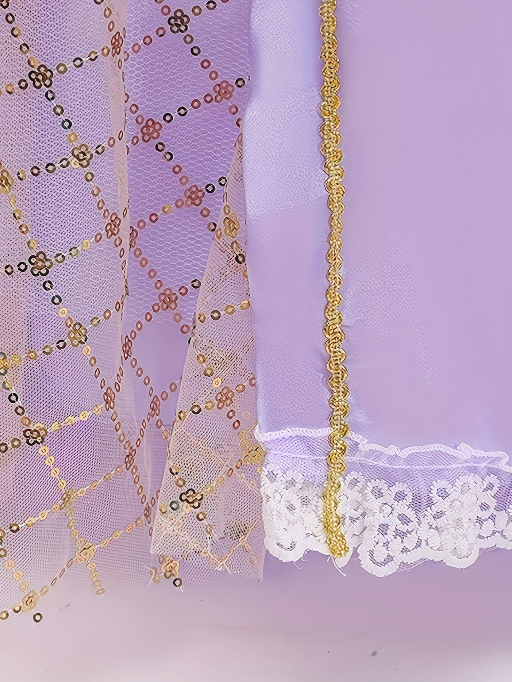 Vestito Principessa Viola con Tiara Dorata – Costume Bambina per Halloween e Feste