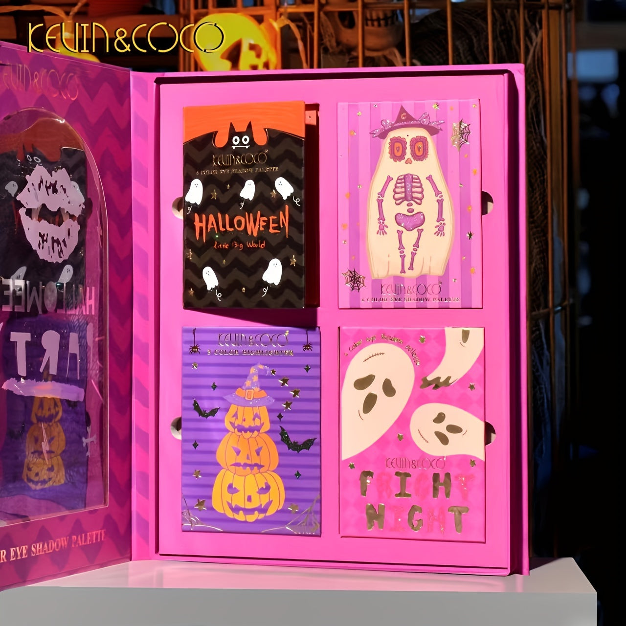 Halloween 21-Color Eyeshadow Palette - Matte, Pearl & Glitter Finishes For Highlighting, Contouring & Blush - Versatile Makeup Set With Pumpkin, Skeleton & Ghost Designs - Perfect Gift For Women Halloween Makeup Halloween Cos