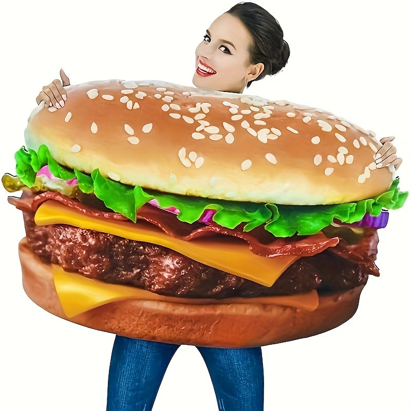 Titolo: Costume Hamburger Adulto Unisex Divertente - Spugna Composita con Panino Lattuga Pomodoro Formaggio - Comodo per Halloween Carnevale Feste  Anteprima
