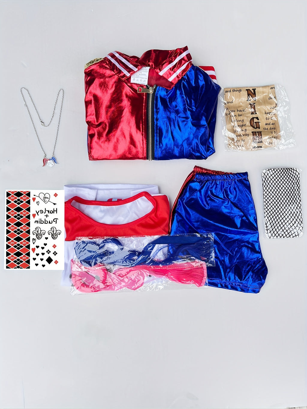 Set 8 Pezzi Costume Halloween Bambina Clown - Include Giacca Shorts e Accessori Perfetto per Feste Titolo: Set 8 Pezzi Costume Halloween Bambina Clown - Include Giacca Shorts e Accessori Perfetto per Feste