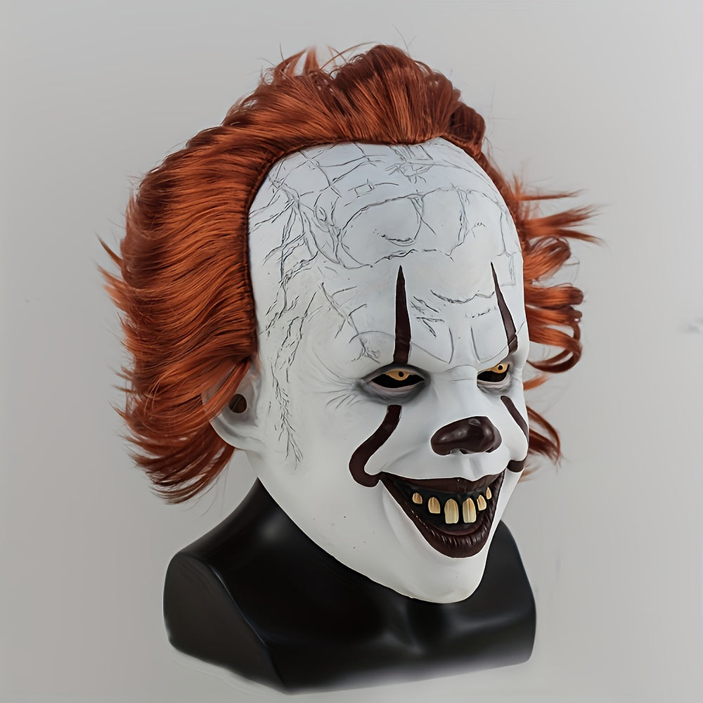 Maschera Clown Rosso Realistica – Costume Adulto in Lattice per Halloween e Feste Horror