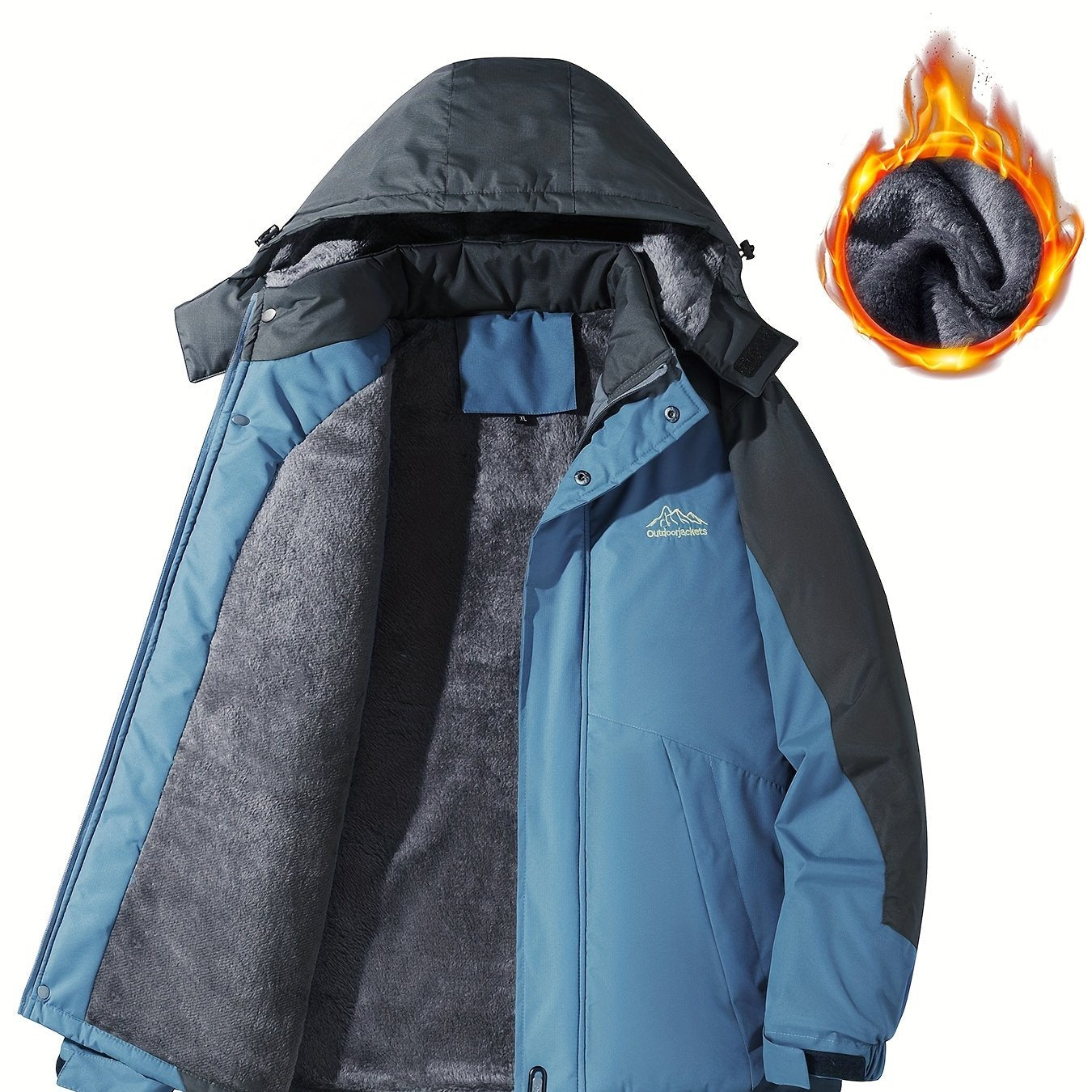 Giacca Outdoor Uomo Invernale - Giubbotto Caldo con Pile Collo Alto