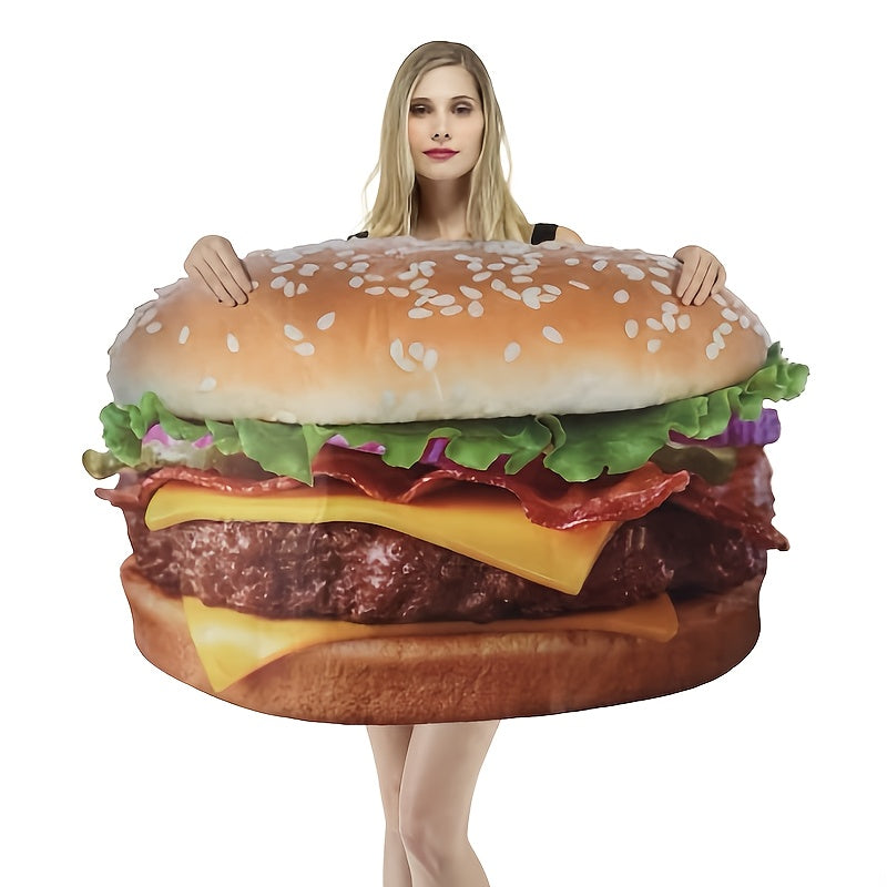Titolo: Costume Hamburger Adulto Unisex Divertente - Spugna Composita con Panino Lattuga Pomodoro Formaggio - Comodo per Halloween Carnevale Feste  Anteprima