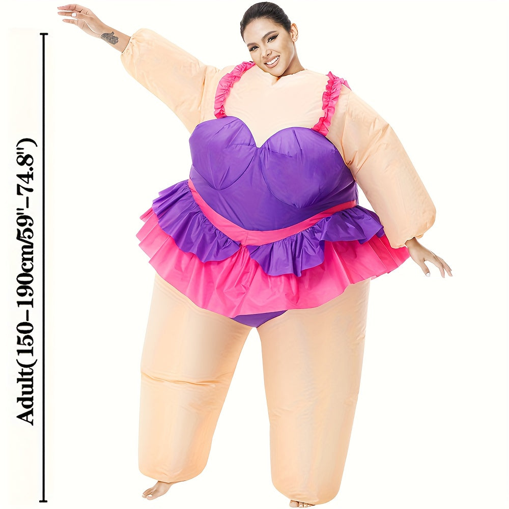 Titolo: 1pc Costume Gonfiabile Ballerina Donna - Tutù a Cuore con Maniche a Sbuffo Taglia Unica Adulti per Halloween Natale Carnevale