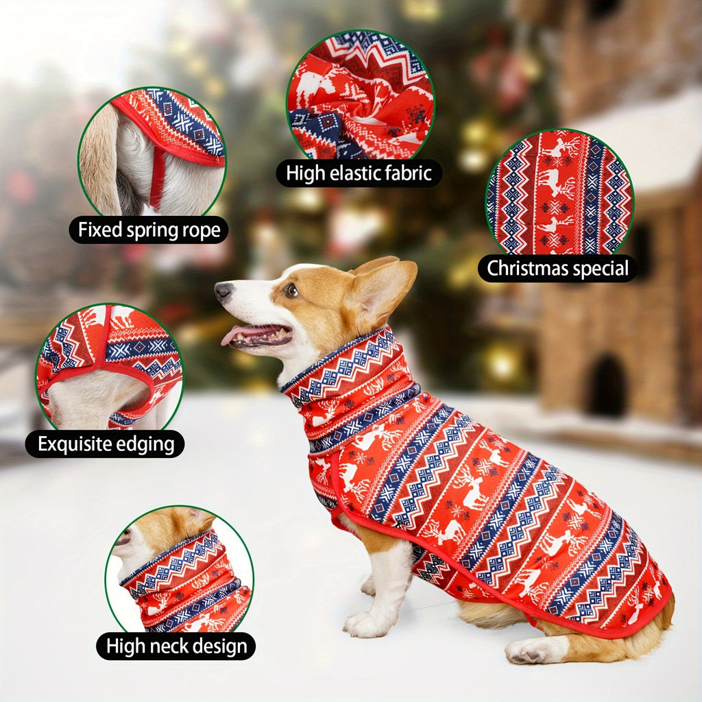 1pc Maglione Cane Extra Large Inverno con Cappuccio - Isolamento Termico Resistente Tessuto Morbido Elastico