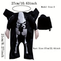 Dog Halloween Costumes Glow-in-The-Dark Skeleton Skull Outfit & Hat Small Dog Costume, Funny Scary Halloween Costumes Cosplay Clothes For Small Dog S, Black