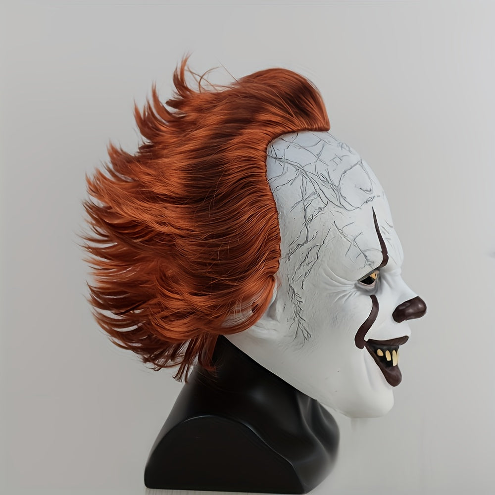 Maschera Clown Rosso Realistica – Costume Adulto in Lattice per Halloween e Feste Horror