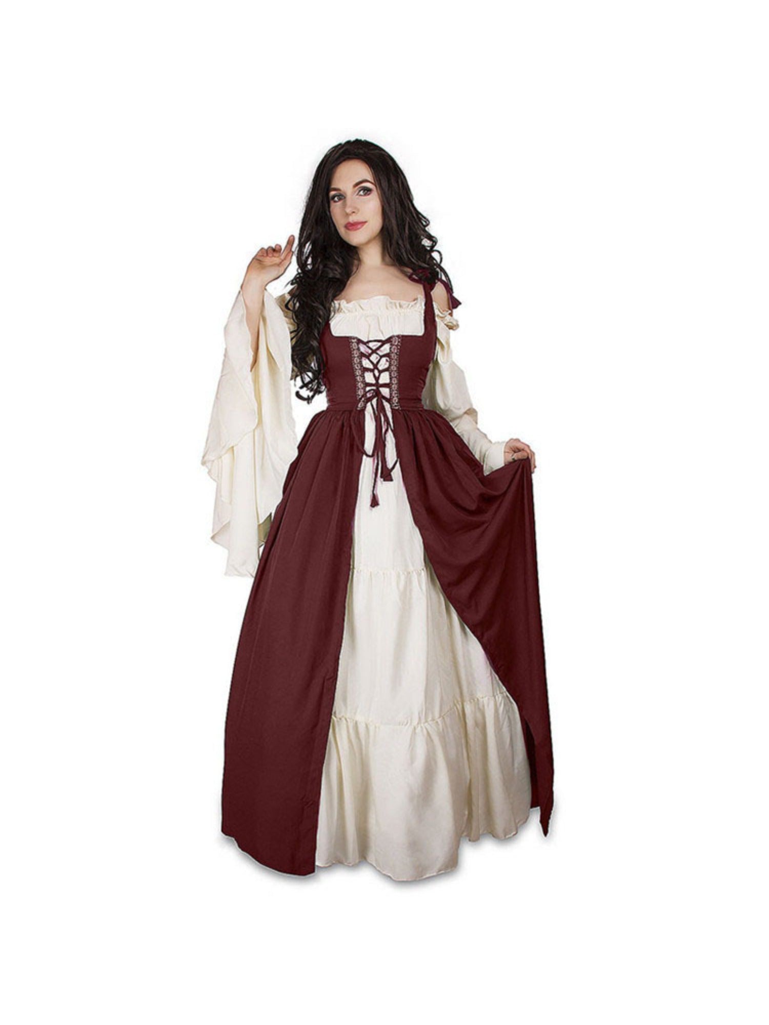 Women's Halloween Costume: Retro Court Two-Piece Gown, Medieval Drama/ Stage Performance Outfit, Halloween Costumes For Women, Costume Halloween, Costumes For Women, Halloween Costume Women, Halloween Costumes Women, Drama Re