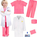 Set Costume Medico Bambini – 6 Pezzi Grembiule, Pantaloni, Cappello, Maschera, Cartellino Nome e Giacca Ricamata
