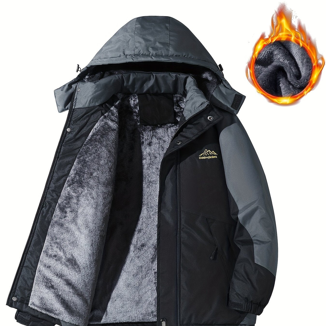 Giacca Outdoor Uomo Invernale - Giubbotto Caldo con Pile Collo Alto