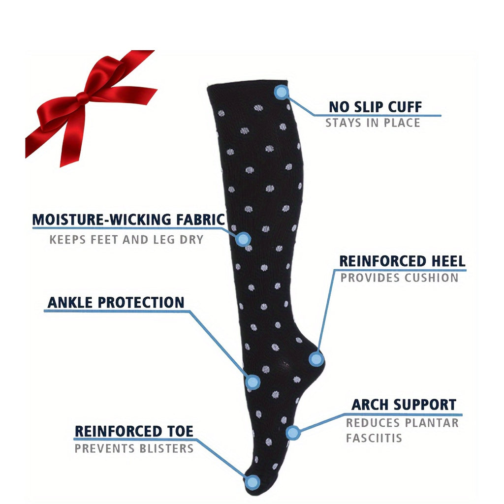 Set 6 Paia Calze a Compressione 15-20mmHg - Calzini Graduati Unisex