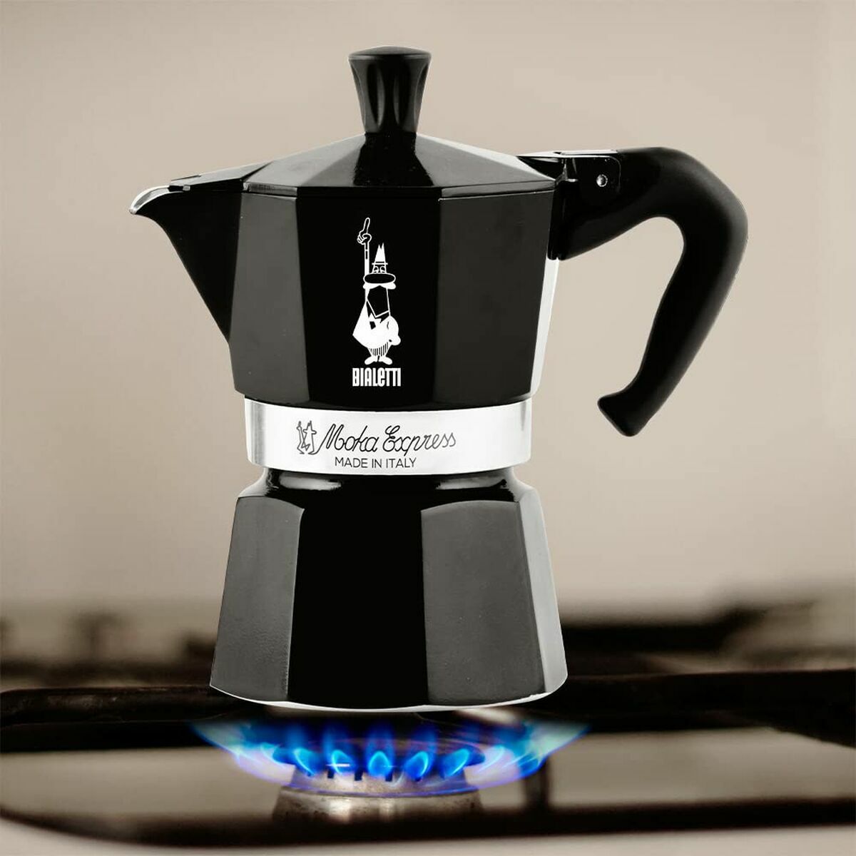 Italian Coffee Pot Bialetti MOKA EXPRESS Black Aluminium 200 ml-3
