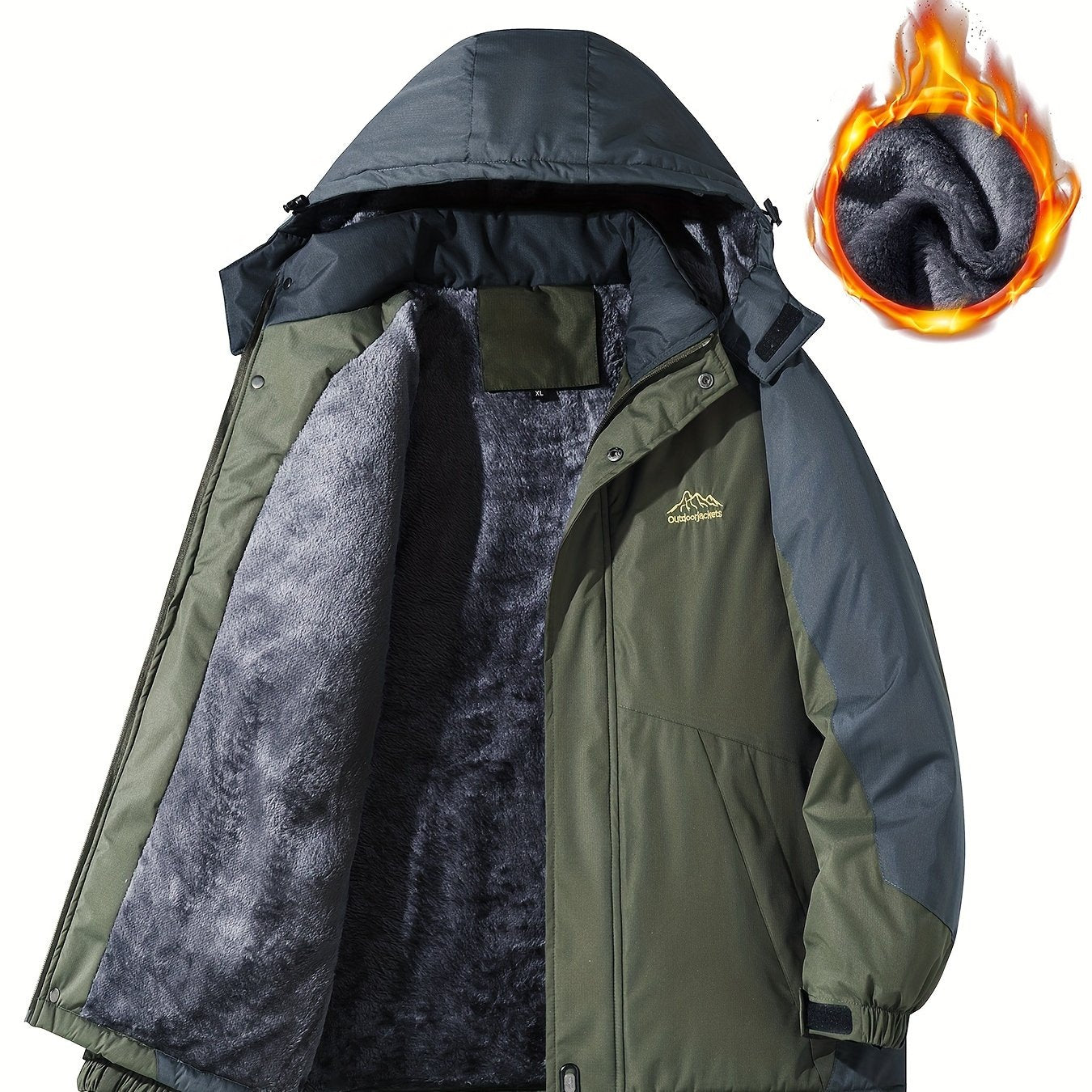 Giacca Outdoor Uomo Invernale - Giubbotto Caldo con Pile Collo Alto