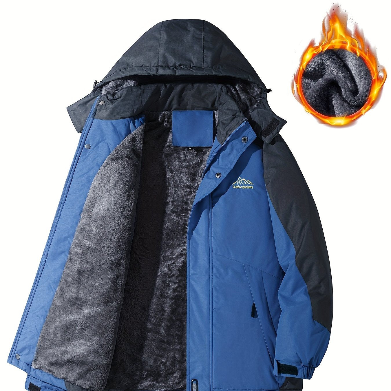 Giacca Outdoor Uomo Invernale - Giubbotto Caldo con Pile Collo Alto