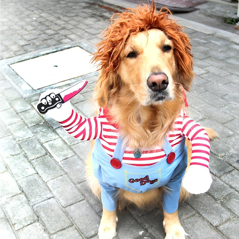 Costume Horror per Cani Taglia Media e Grande – Outfit Spaventoso per Halloween e Natale