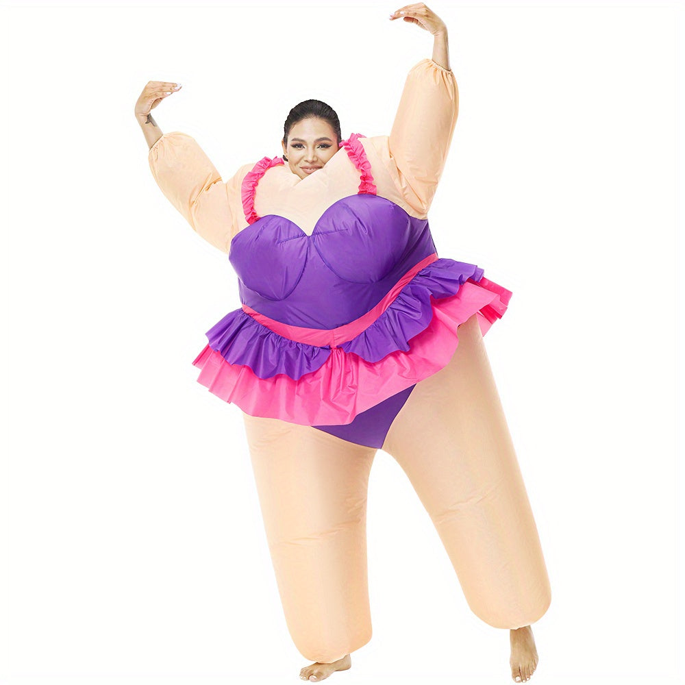 Titolo: 1pc Costume Gonfiabile Ballerina Donna - Tutù a Cuore con Maniche a Sbuffo Taglia Unica Adulti per Halloween Natale Carnevale