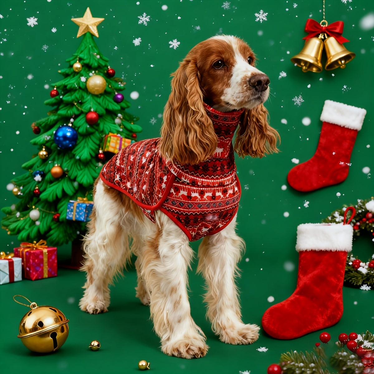 1pc Maglione Cane Extra Large Inverno con Cappuccio - Isolamento Termico Resistente Tessuto Morbido Elastico