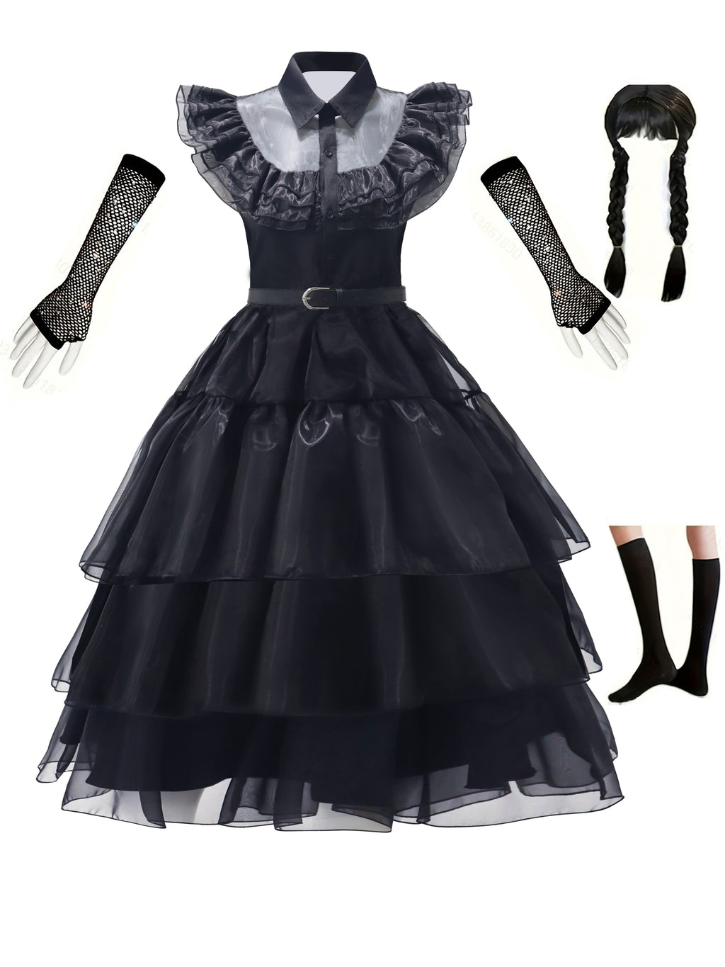 Girls Black Vampire Princess Tutu Dress Cosplay Costumes Gift Halloween