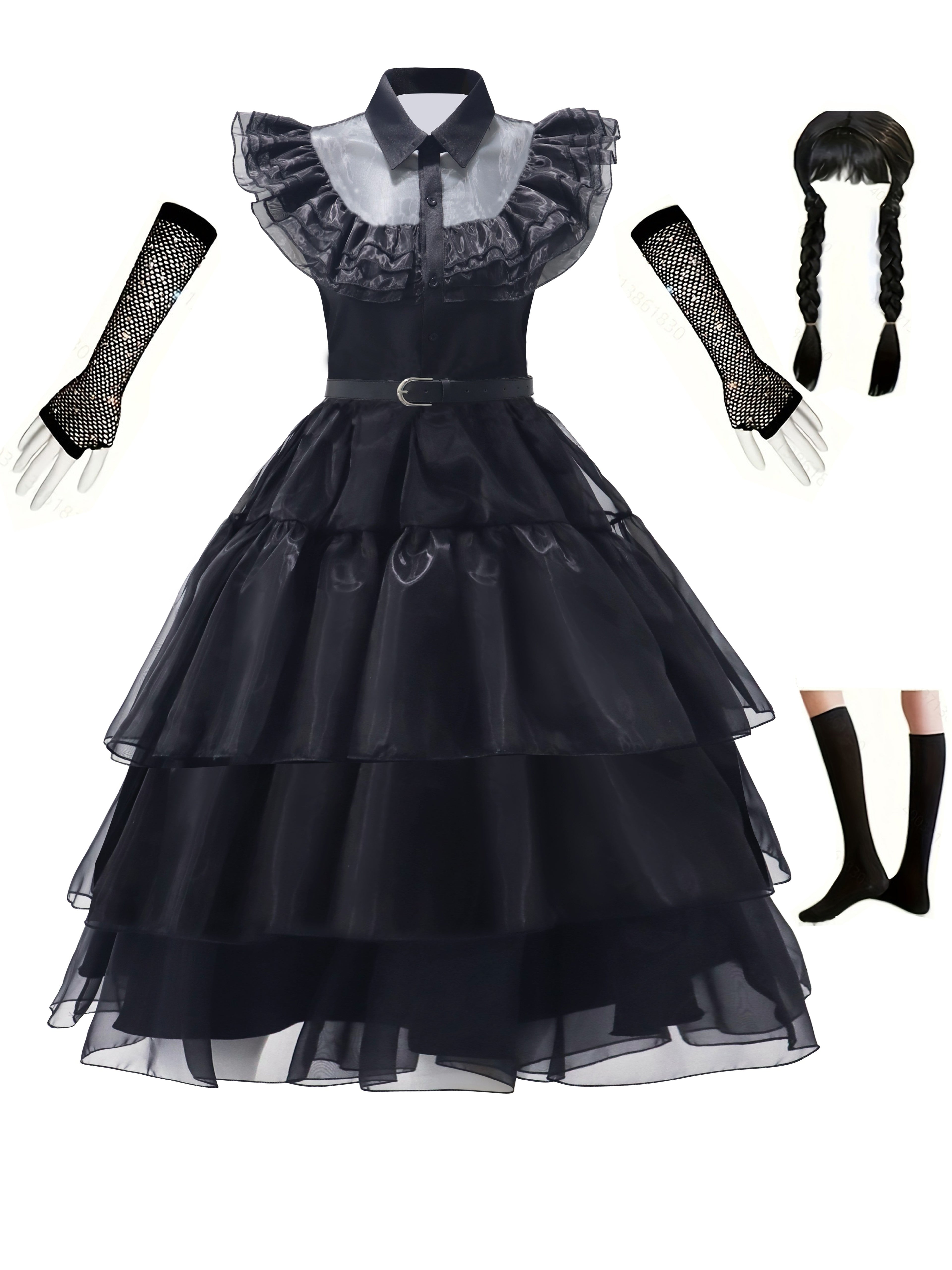 Girls Black Vampire Princess Tutu Dress Cosplay Costumes Gift Halloween