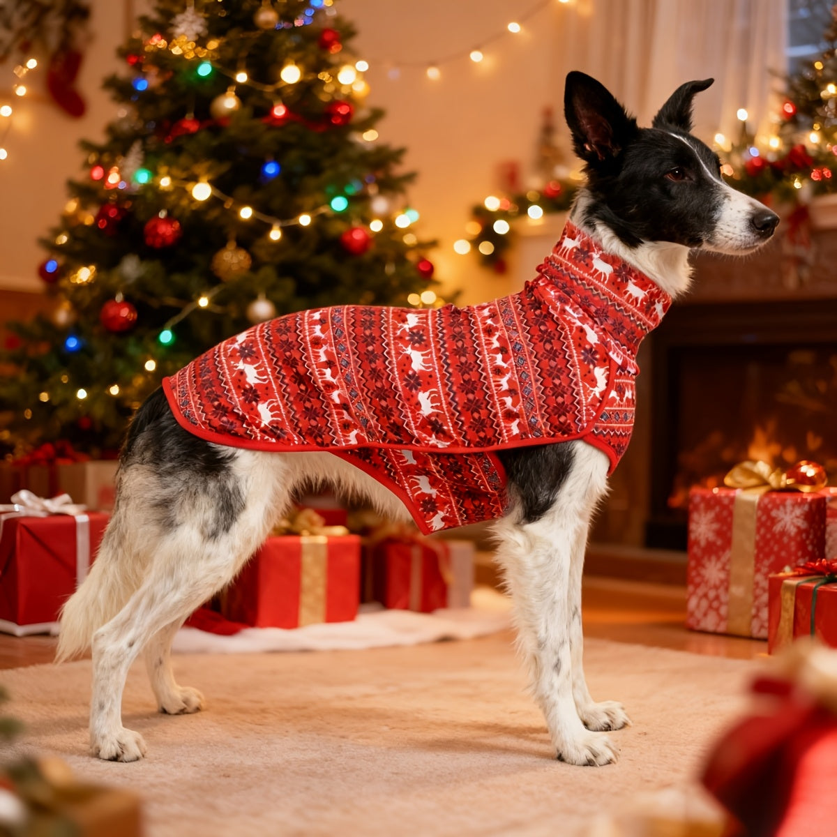 1pc Maglione Cane Extra Large Inverno con Cappuccio - Isolamento Termico Resistente Tessuto Morbido Elastico