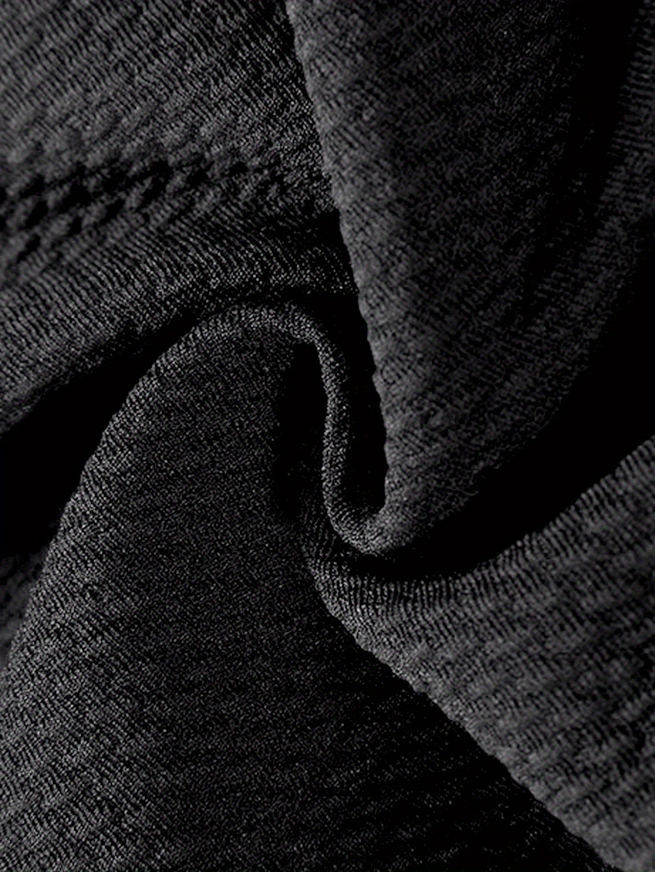 Bikini Donna 2 Pezzi Nero Vita Alta - Bordi Ruffle Elastico Tinta Unita