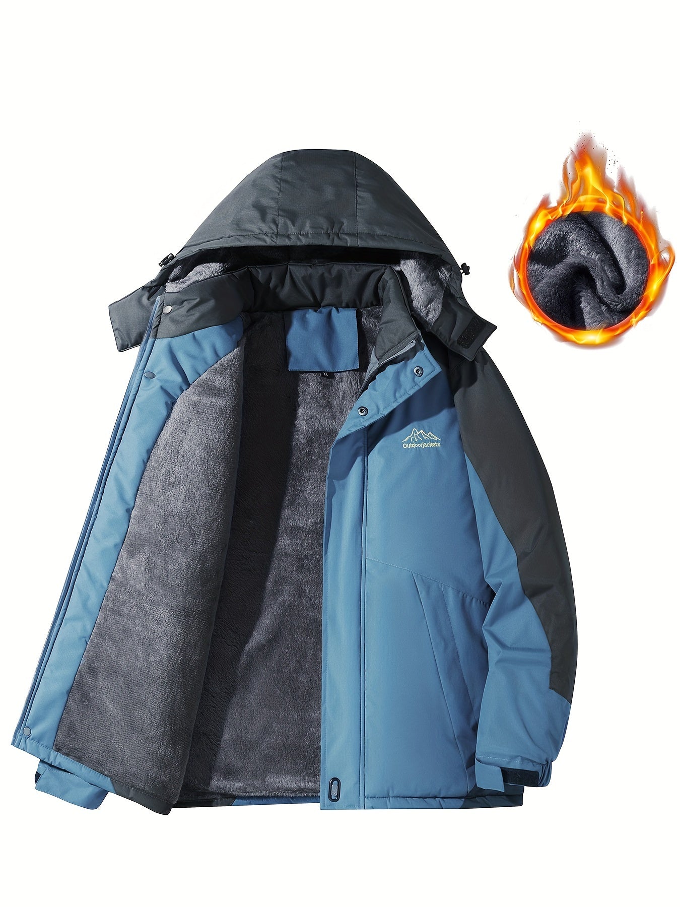 Giacca Outdoor Uomo Invernale - Giubbotto Caldo con Pile Collo Alto