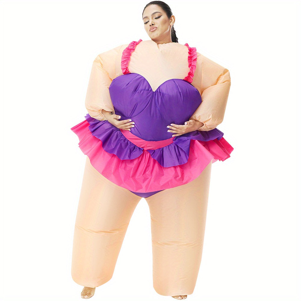 Titolo: 1pc Costume Gonfiabile Ballerina Donna - Tutù a Cuore con Maniche a Sbuffo Taglia Unica Adulti per Halloween Natale Carnevale