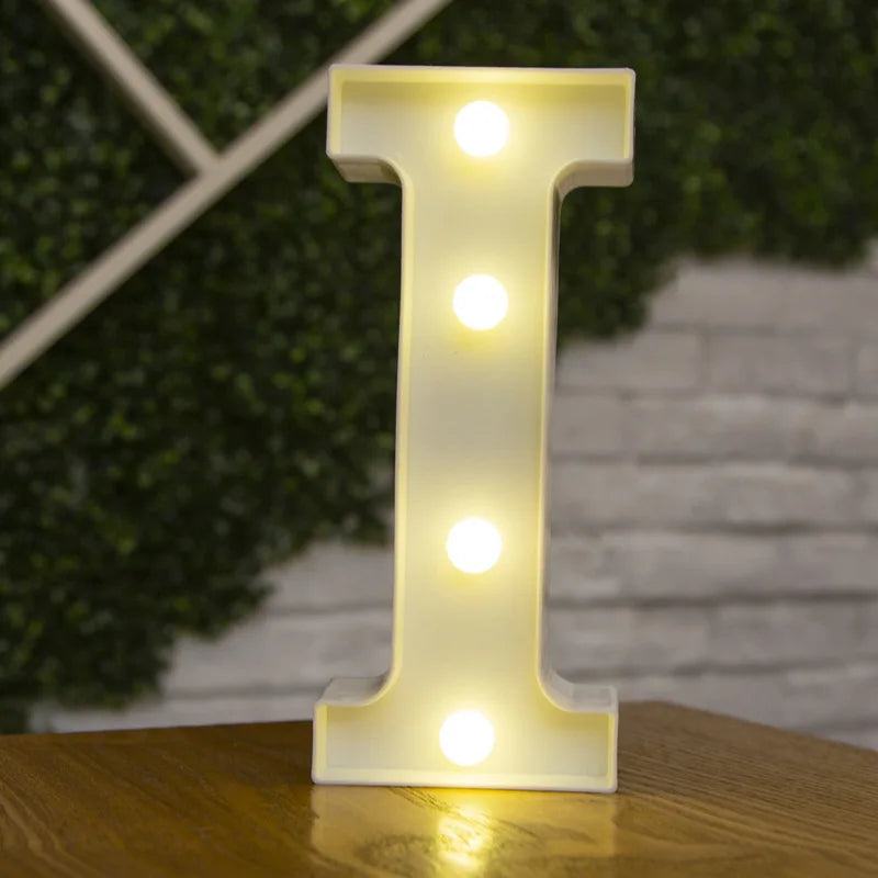 Alphabet Letter LED Lights Luminous Number Lamp Battery Warm Night Light for home Wedding Birthday Christmas party Decoration