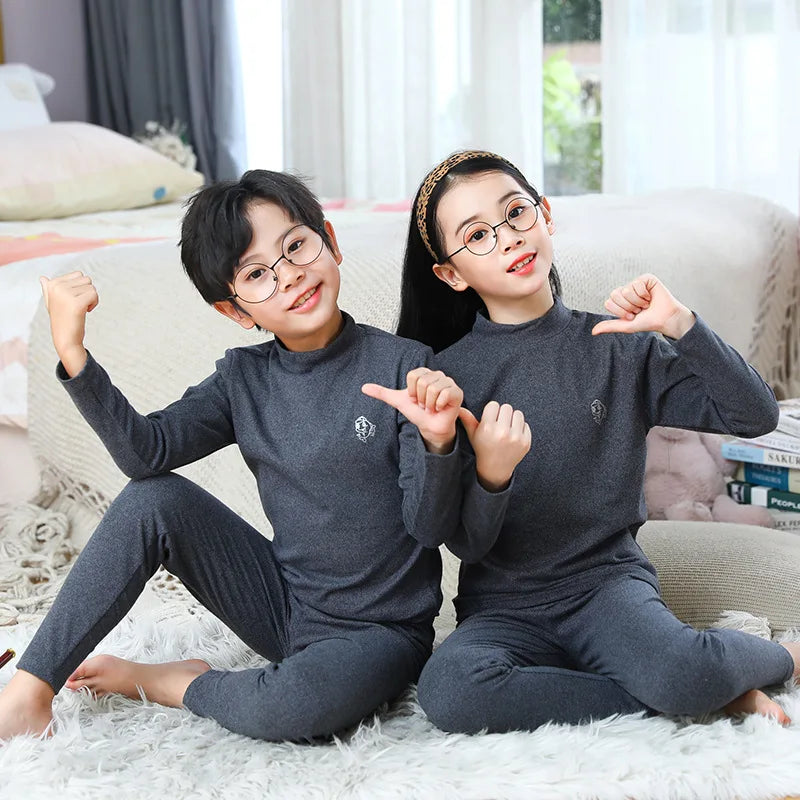 Children's Thermal Underwear Set Autumn And Winter Thick Boy And Girls Traceless New Baby Autumn Clothes Warm Soft Sleep Wear