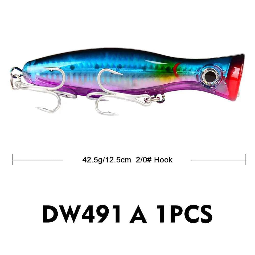 PRO BEROS Big Popper Wobbler Fishing Lure Floating Bait 43g Topwater Lure Whopper Saltwater Lures Isca Artificial Pike Tackle