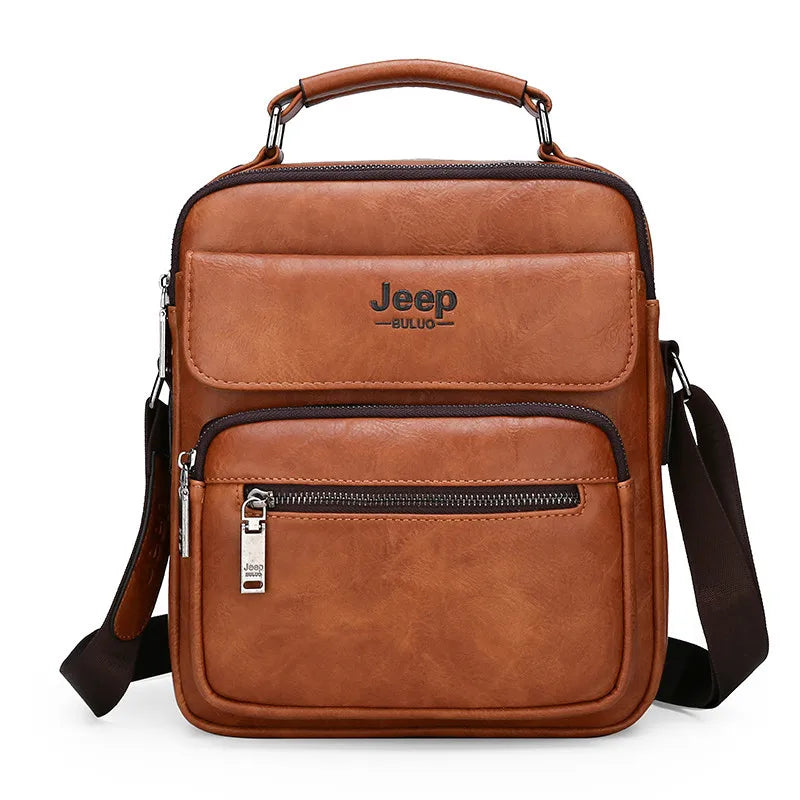 Borsa Uomo JEEP BULUO in Pelle – Grande Capacità, Tracolla Crossbody, Adatta per iPad 9,7" – Business e Casual