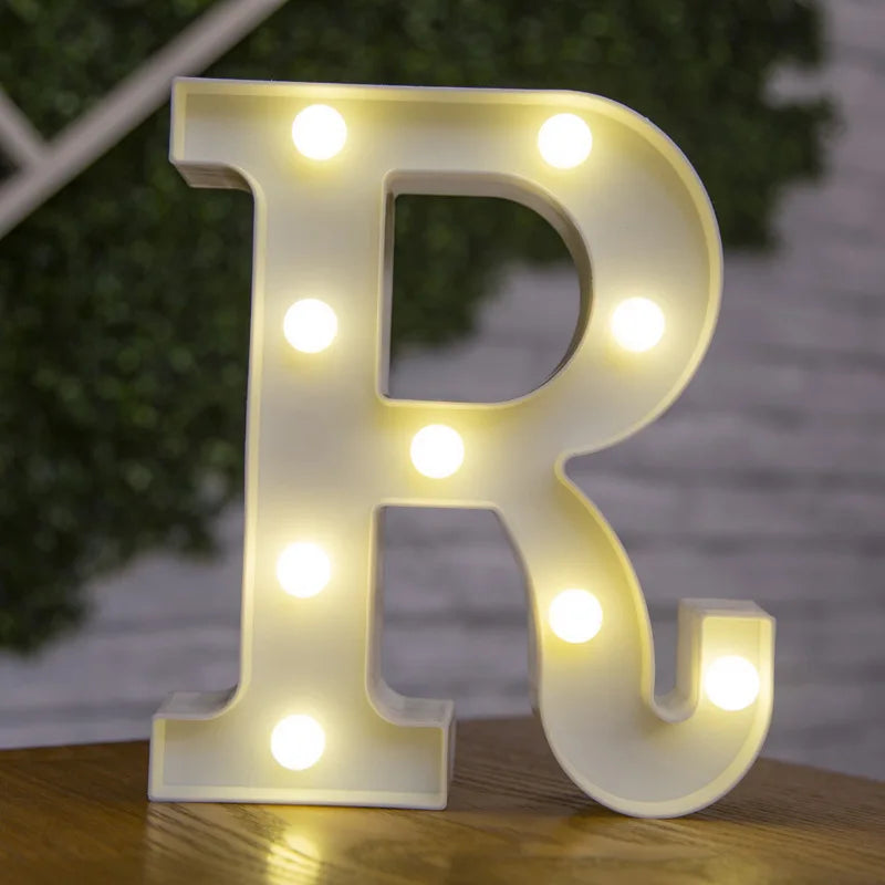 Alphabet Letter LED Lights Luminous Number Lamp Battery Warm Night Light for home Wedding Birthday Christmas party Decoration