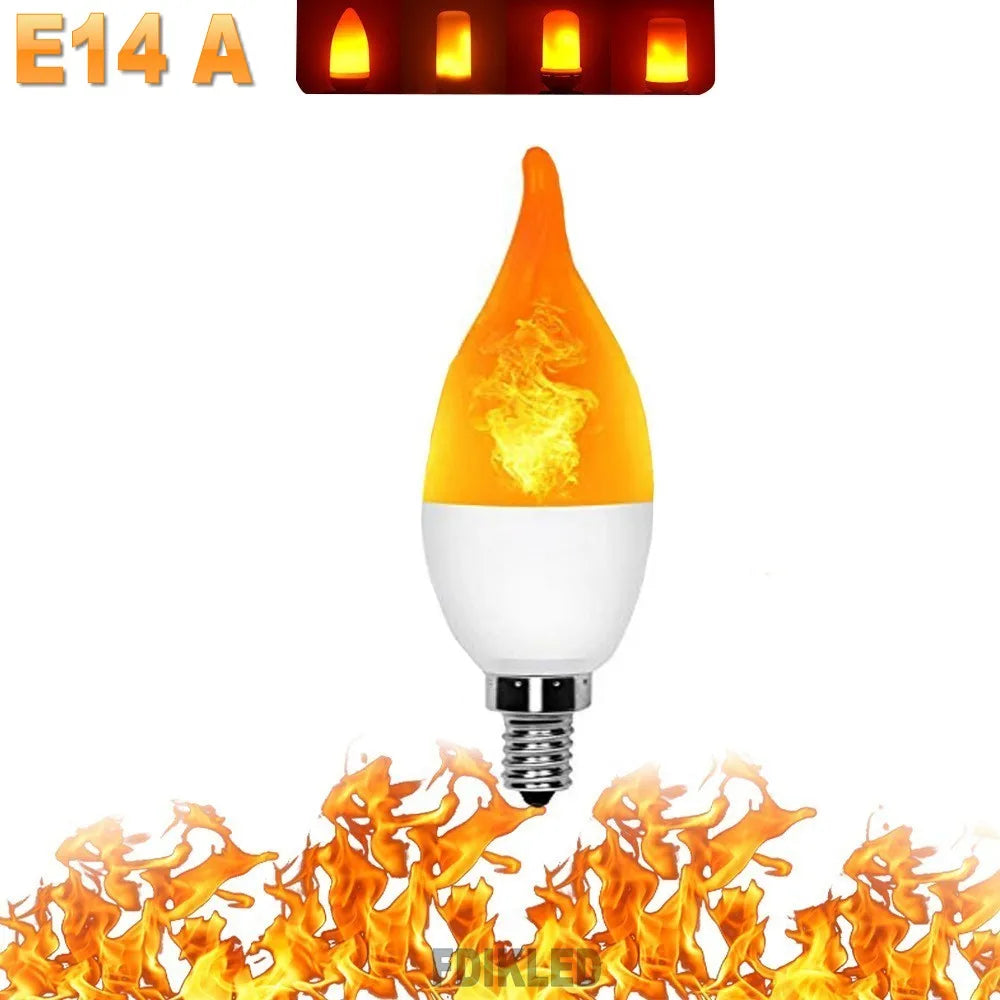 LED Flame Light Bulb 4 Modes E14 E27 Party LED Flame Effect Light Simulation Fire Lights Bulb KTV Festival Garden Decor lighting