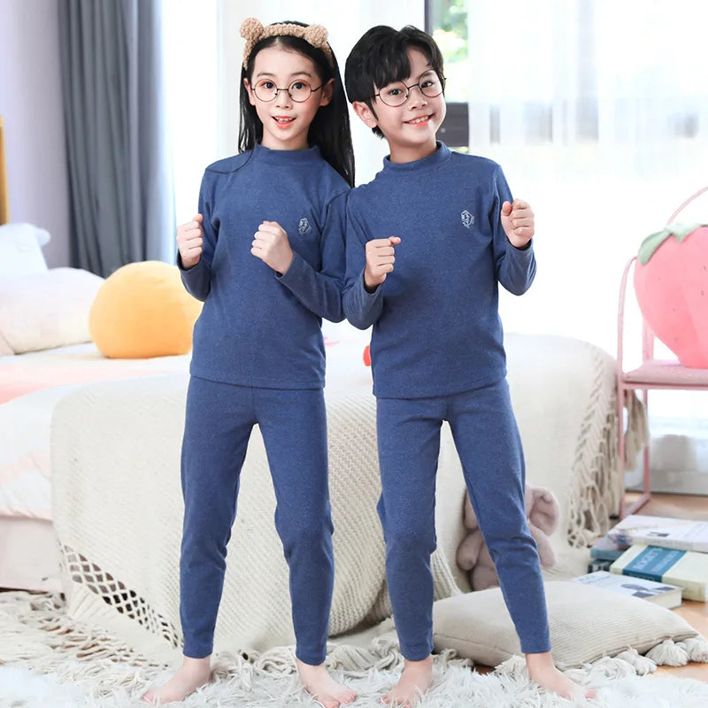 Children's Thermal Underwear Set Autumn And Winter Thick Boy And Girls Traceless New Baby Autumn Clothes Warm Soft Sleep Wear