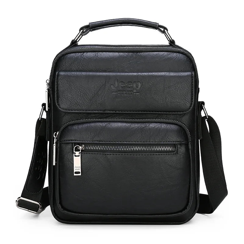 Borsa Uomo JEEP BULUO in Pelle – Grande Capacità, Tracolla Crossbody, Adatta per iPad 9,7" – Business e Casual