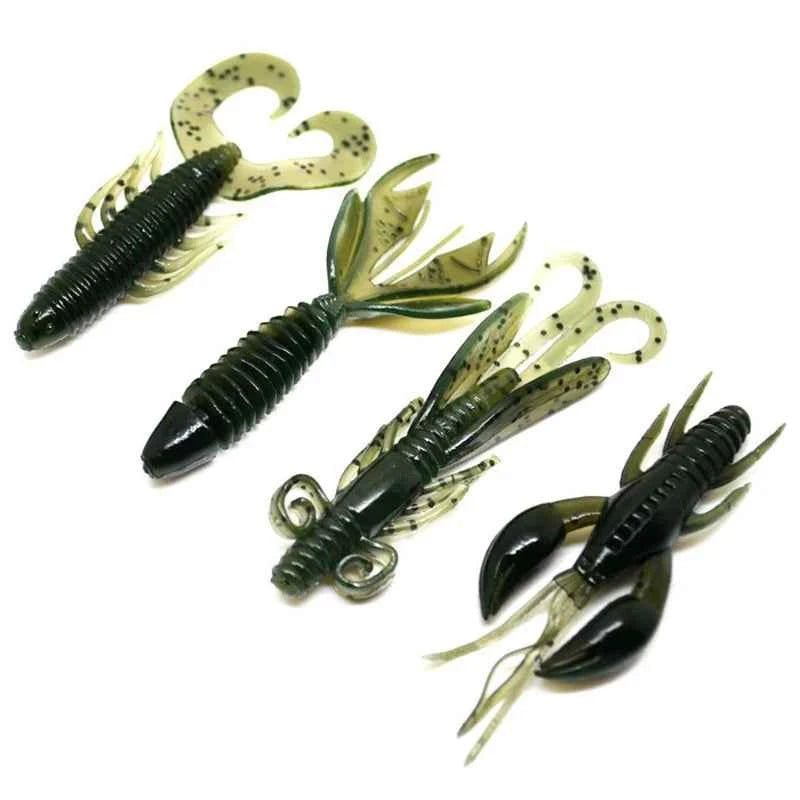 Peche 4pcs/lot Shrimp Soft Baits Fishing Lures Wobblers Crankbaits for Carp Fishing Artificial Baits Worm Soft Lures Isca Pesca