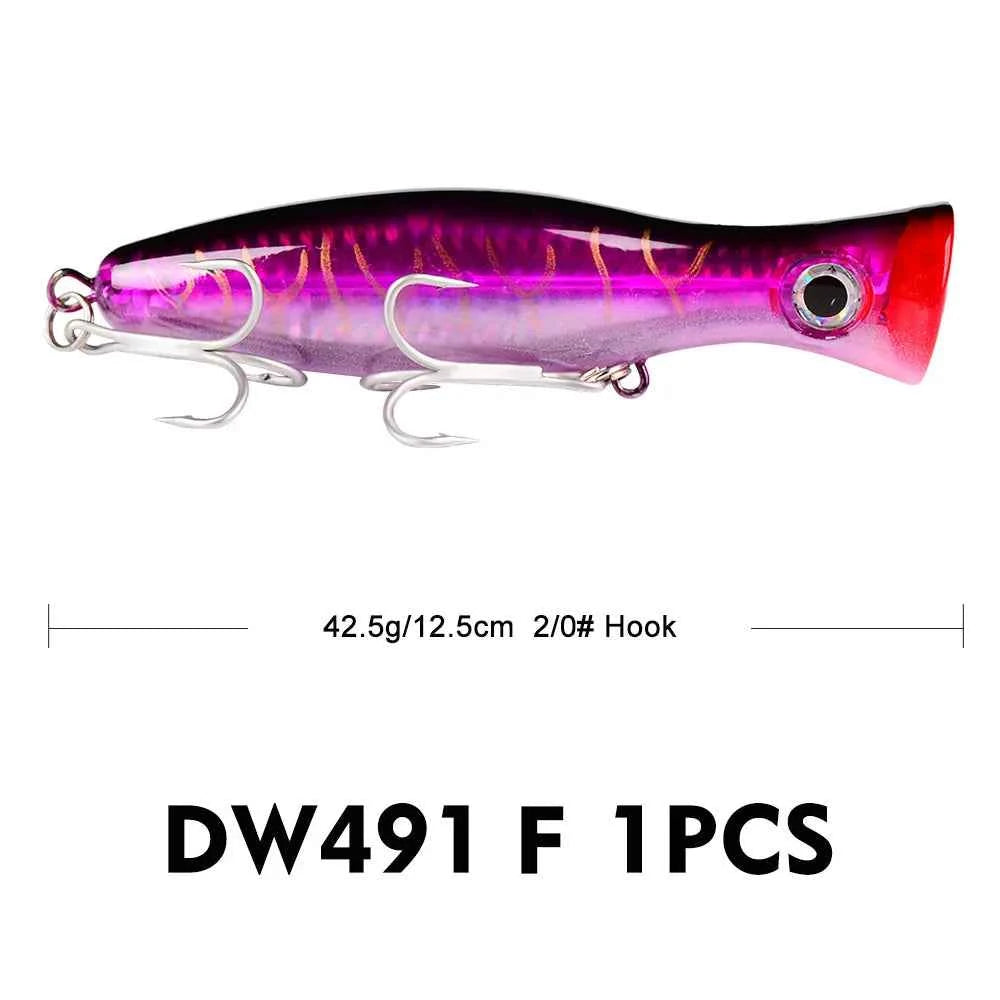 PRO BEROS Big Popper Wobbler Fishing Lure Floating Bait 43g Topwater Lure Whopper Saltwater Lures Isca Artificial Pike Tackle