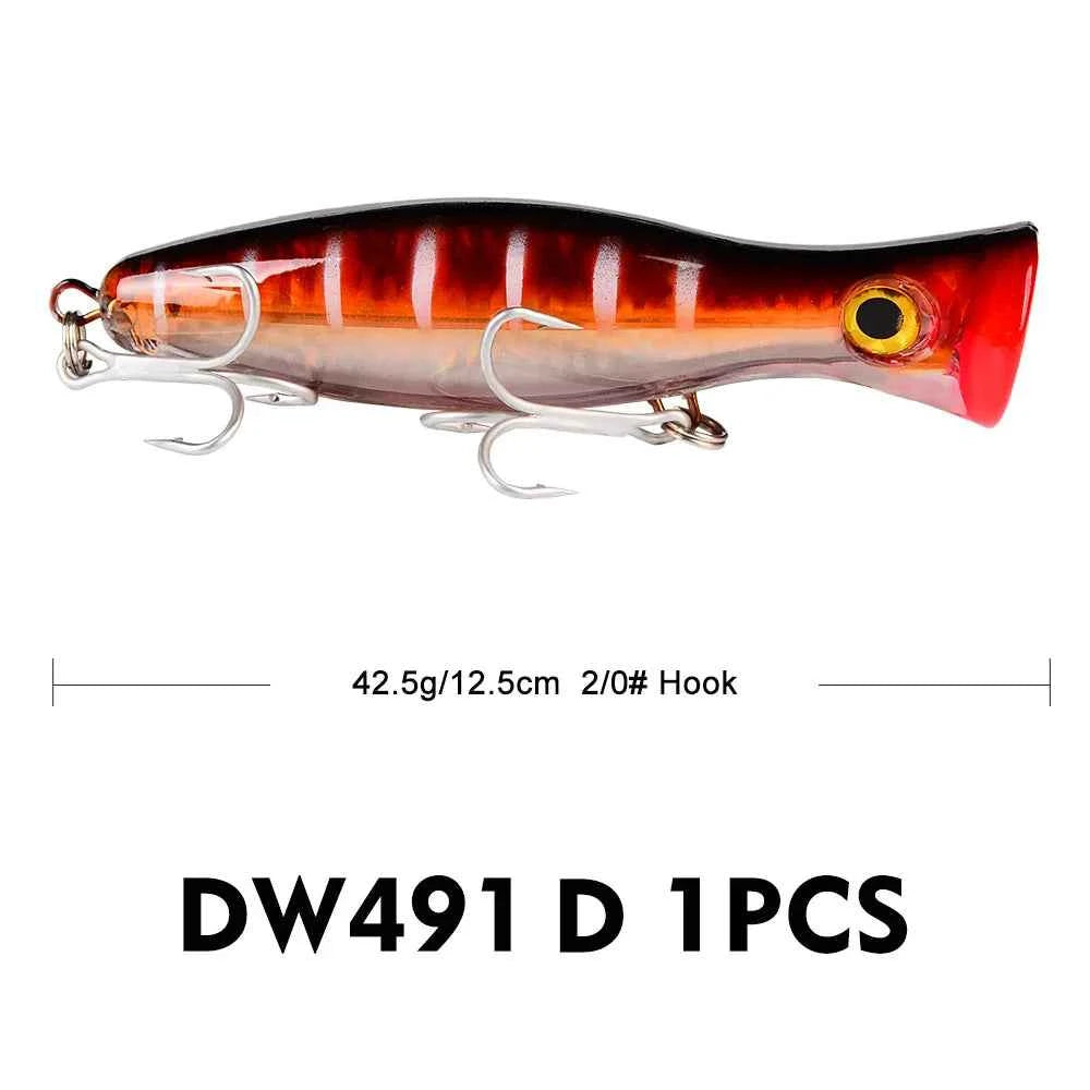 PRO BEROS Big Popper Wobbler Fishing Lure Floating Bait 43g Topwater Lure Whopper Saltwater Lures Isca Artificial Pike Tackle