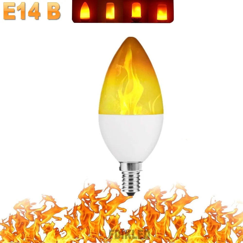 LED Flame Light Bulb 4 Modes E14 E27 Party LED Flame Effect Light Simulation Fire Lights Bulb KTV Festival Garden Decor lighting