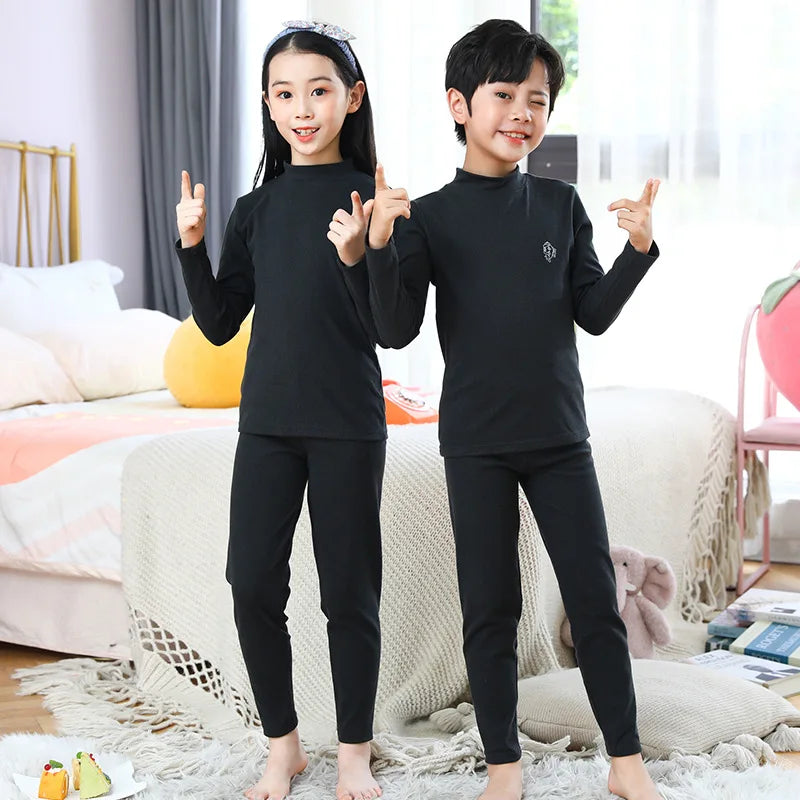 Children's Thermal Underwear Set Autumn And Winter Thick Boy And Girls Traceless New Baby Autumn Clothes Warm Soft Sleep Wear