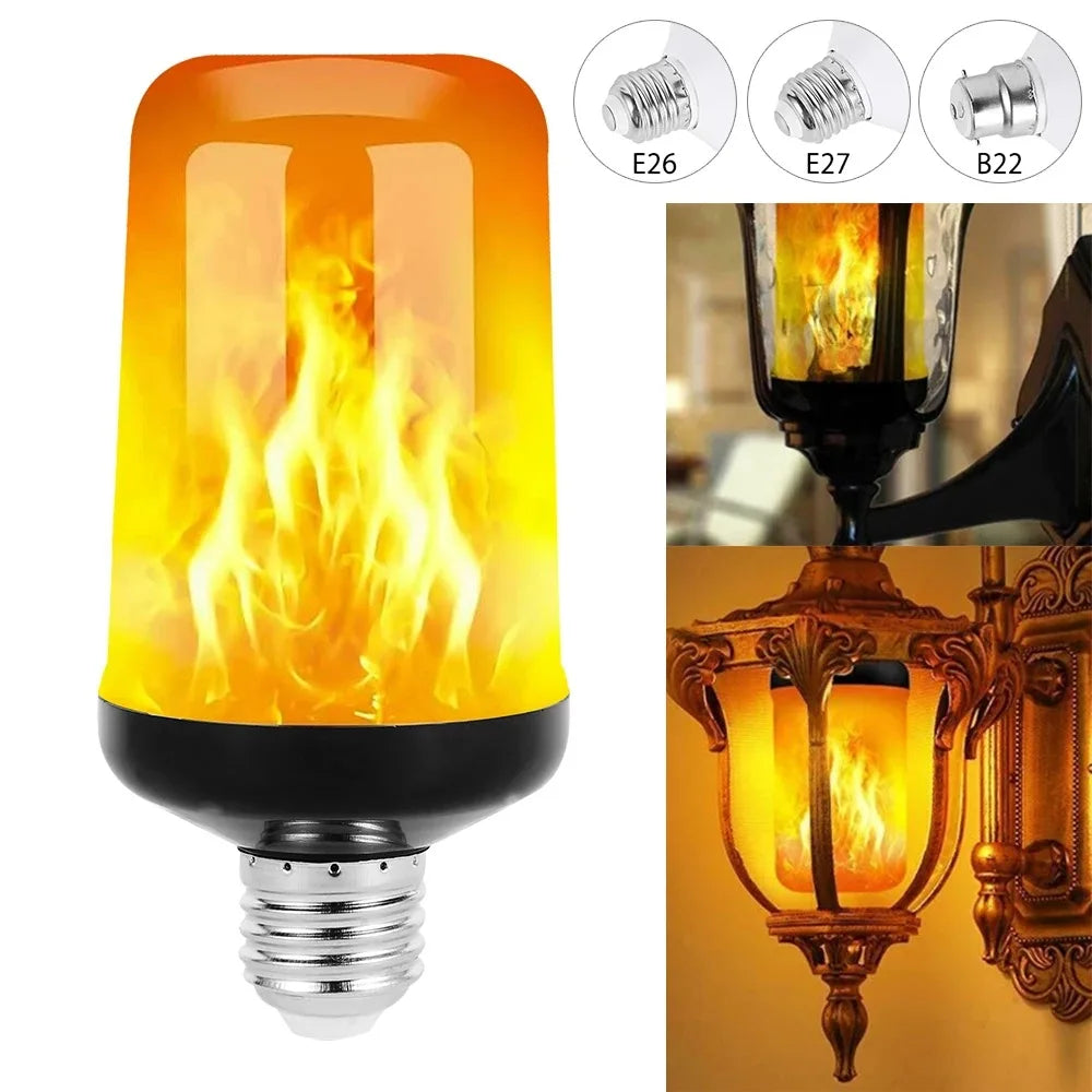 LED Flame Light Bulb 4 Modes E14 E27 Party LED Flame Effect Light Simulation Fire Lights Bulb KTV Festival Garden Decor lighting