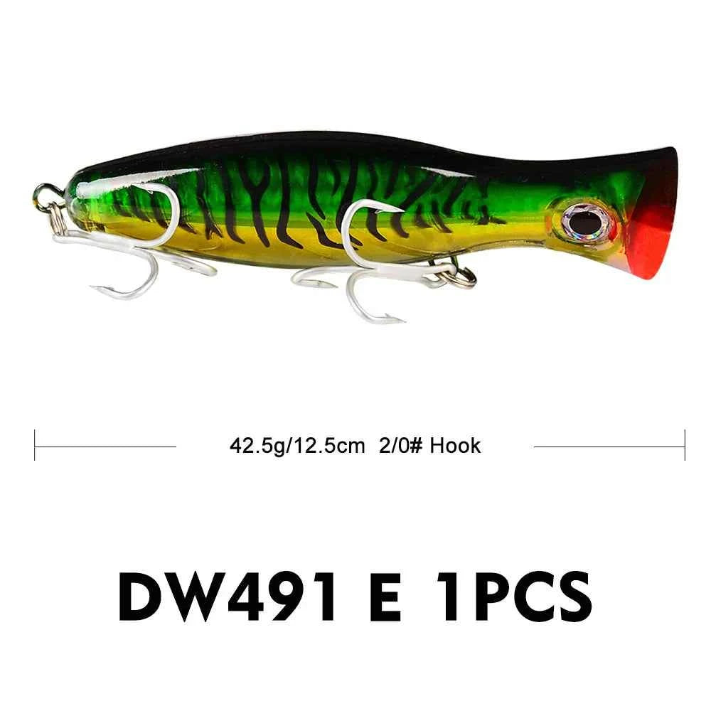 PRO BEROS Big Popper Wobbler Fishing Lure Floating Bait 43g Topwater Lure Whopper Saltwater Lures Isca Artificial Pike Tackle